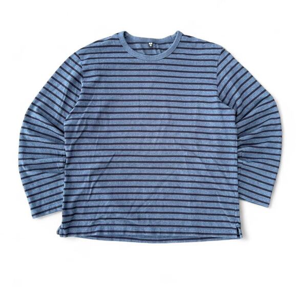 Uniqlo Black Blue Striped Sweatshirt - Picture 1 of 8